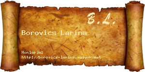 Borovics Larina névjegykártya